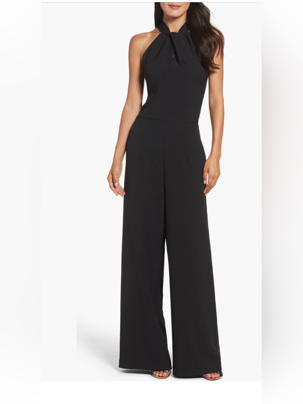 julia jordan Black Halter Tie Jumpsuit